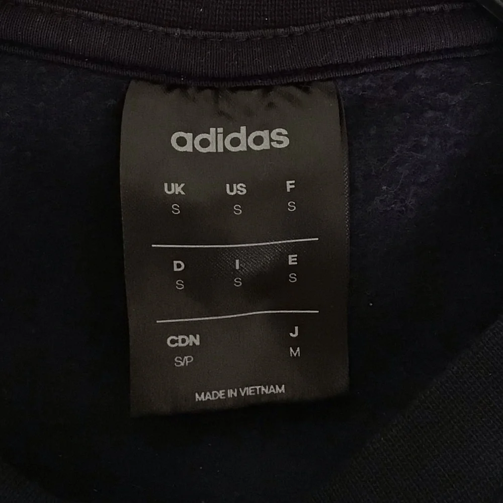 Adidas Navy & White Fleece Crewneck